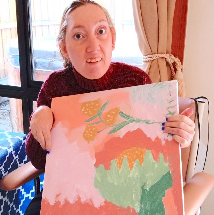 Amy with her painting